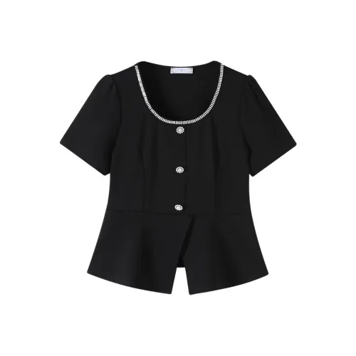 YUNFEIXIU T Shirt Elegance Versatile Fashion Korean Style Loose Fit Meat Blocking Slimming Mouwen Great Top Summer Women's