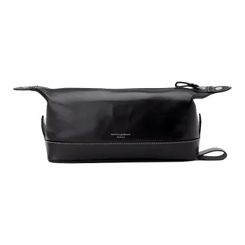 Aspinal Of London Cow Leather Toiletry Bag Men's Black