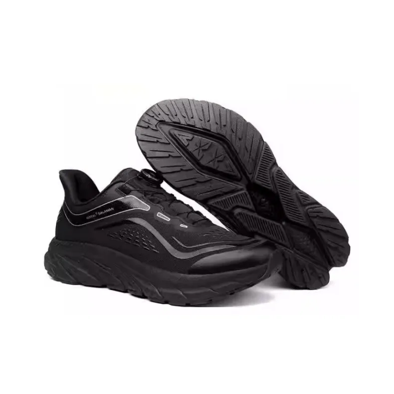 Salaman Abrasion Resistant Slip Resistant Low Top Casual Training Running Shoes Unisex Black-1