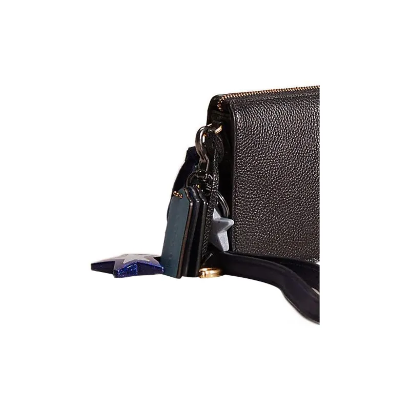 COACH Noa Pop Up Pebbled Leather Messenger Bag, Handbag, Shoulder Bag, Crossbody Bag Trumpets Women's Black-3