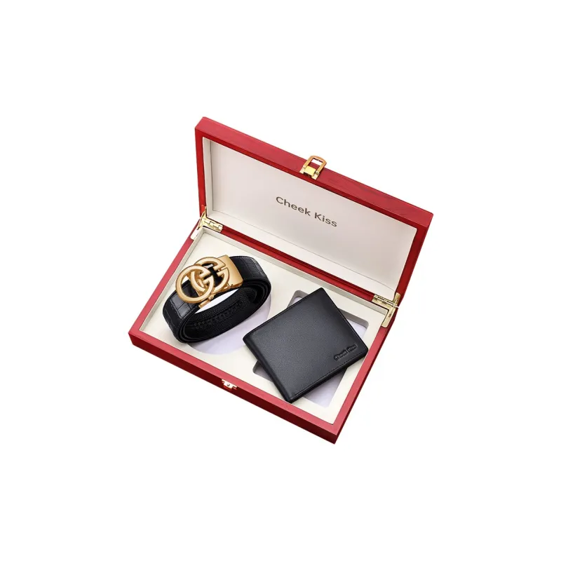 Cheekkiss Cow Leather Belts Men's Gunmetal, Gold 3.5cm-13