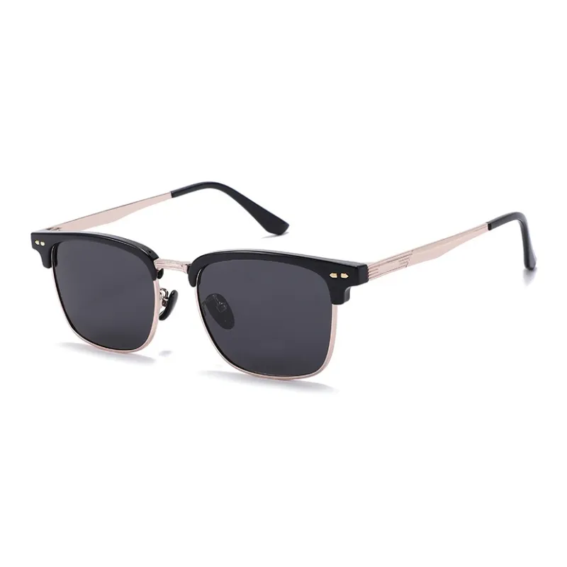 JEKA TR/Memory Plastic Metal Square Sunglasses Unisex-3