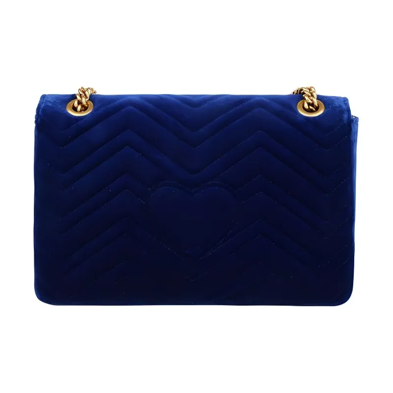 GUCCI Velvet Crossbody Bag Shoulder Bag Women's Dark Blue-2