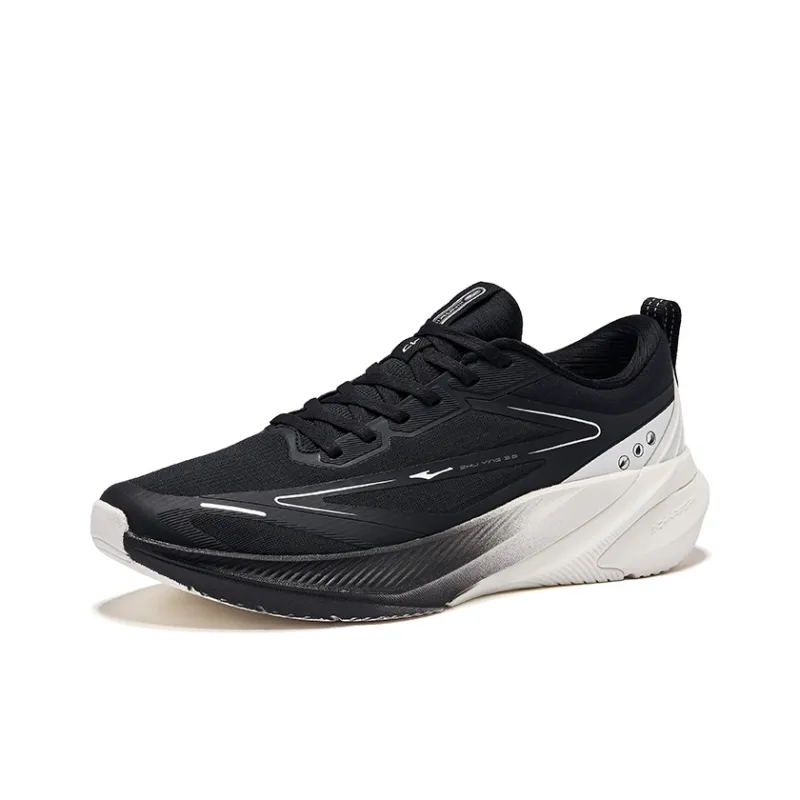 Erke Shock Absorbers Rebound Low Top City Commute Running Shoes Men's Jet Black Microcrystal White-2