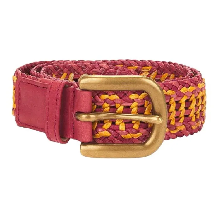 GABRIELA HEARST Raffia Belt Women's Red Width 4cm-2