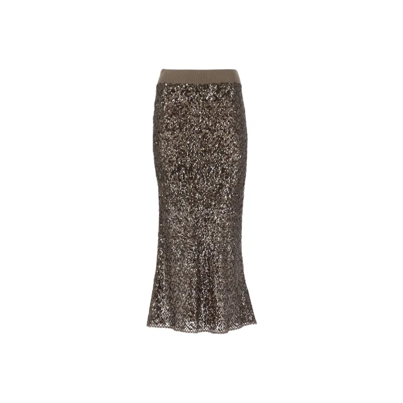 Brunello Cucinelli Casual Long Skirt Women's Brown-0