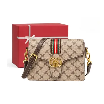 CNNCOO PVC Crossbody Bag Women's Coffee & Khaki