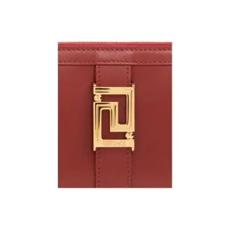 VERSACE Calfskin Wallet Women's Red-2