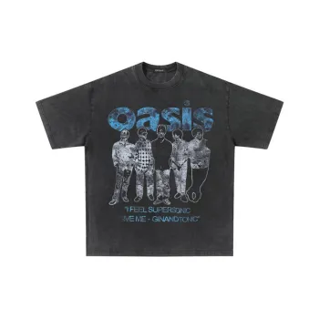 WKOOG T Shirts Unisex Washed Black