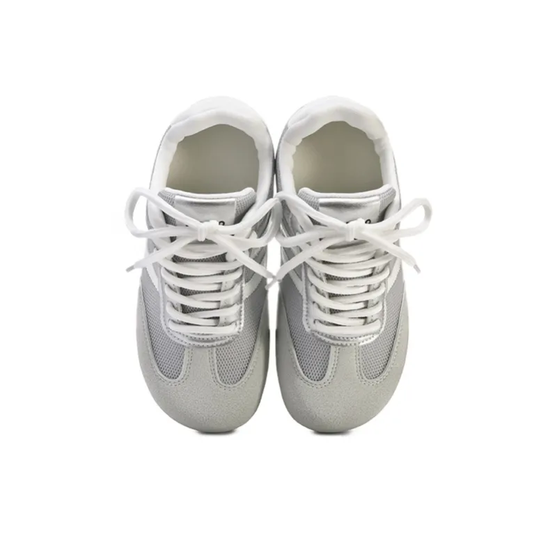 Ordifen Low Top Skateboard Shoes Women's Gray Silver-2
