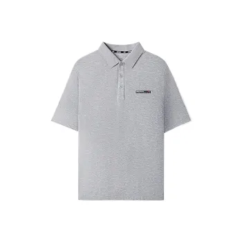 Skechers Polo Shirt Men's Medium Heather Gray