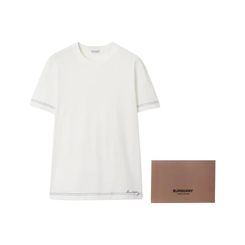 Burberry Logo Detailed Crewneck T Shirt-3