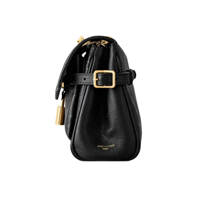 LOUIS VUITTON Cow Leather Crossbody Bag, Shoulder Bag Women's Black-5