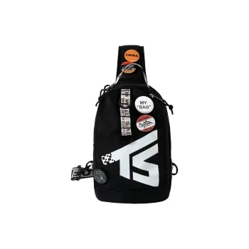 LETOO Nylon One Shoulder Crossbody Bag, Sling Bag Unisex Black/White