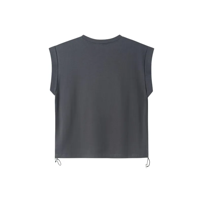 DOKZB T Shirts Women's Dark Gray-1