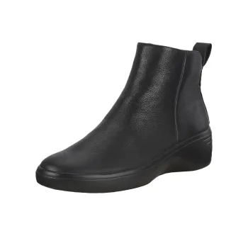 Ecco Soft 7 Wedge Ankle Boots 3.5cm Women's Black