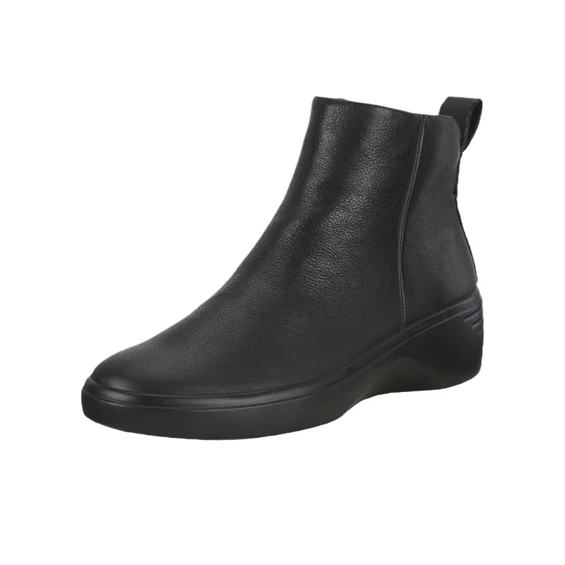 Ecco Soft 7 Wedge Ankle Boots 3.5cm Women's Black-0