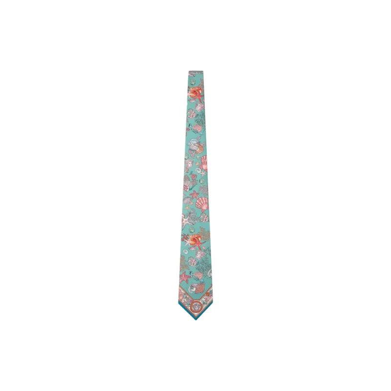 VERSACE Underwater Barocco Silk Tie-0