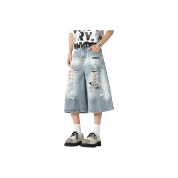 Jeep Denim Shorts Men's Light Blue