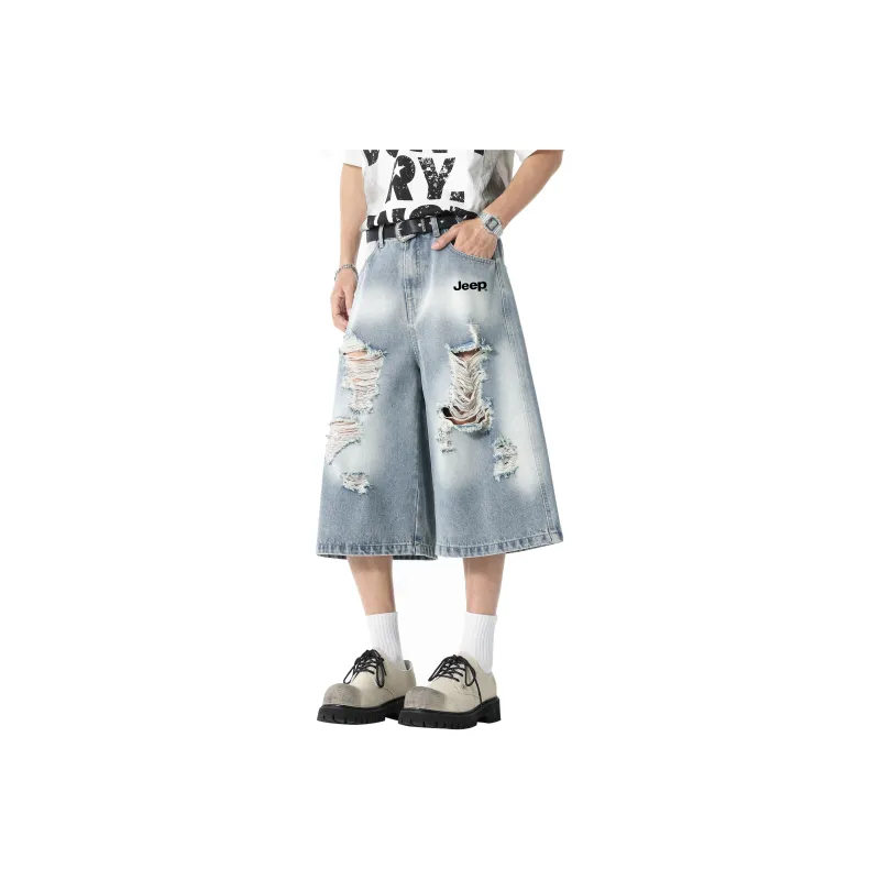 Jeep Denim Shorts Men's Light Blue-0