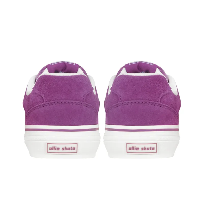 Ollieskate Wear resistant And Lightweight Low Top Skateboard Shoes Unisex White Purple-4