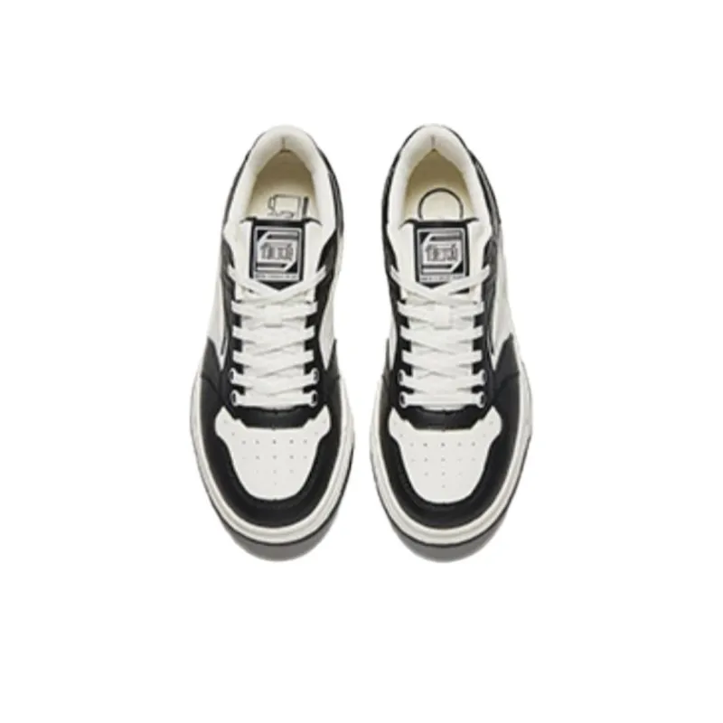 Anta Street Play LITE Anti Slip Wear Resistant Low Top Skateboard Shoes Women's Black White-2