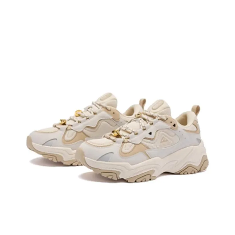 QIAODAN Cushioning Coverage Support Low Top Trail Running Sprint Running Shoes Women's Beige-2