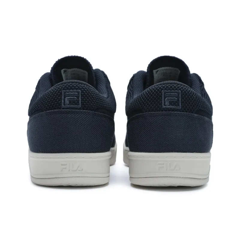 FILA Cloud Sailing Shoes SLANT SHOT Breathable And Lightweight Low Top Canvas Shoes Men's Berry Blue-3