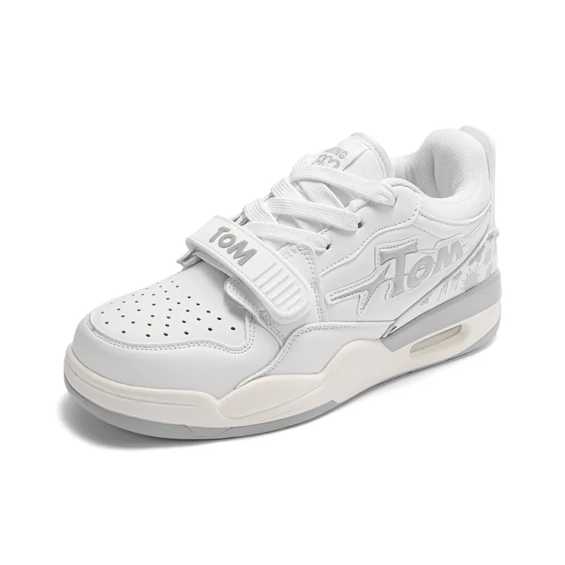 TALKING TOM Vintage Basketball Shoes Unisex Low Top Beige Orange/White/Gray Black-18
