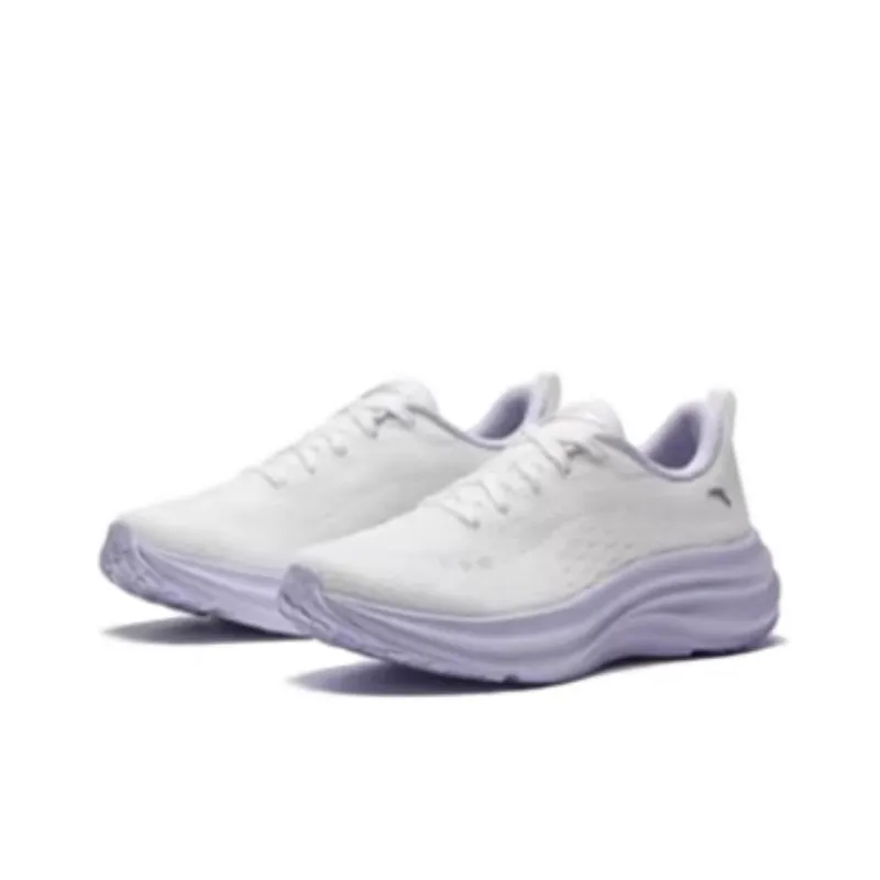 Anta Leaves 2.0 Anti Slip Wear Resistant Low Top Casual Running Shoes Women's White Purple-1
