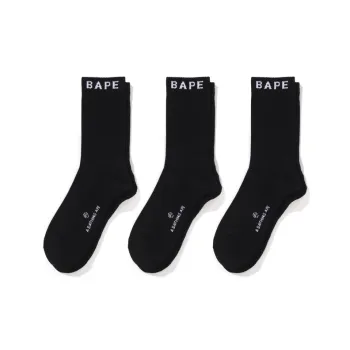 A BATHING APE Mid Calf Socks Men's 3 Pack