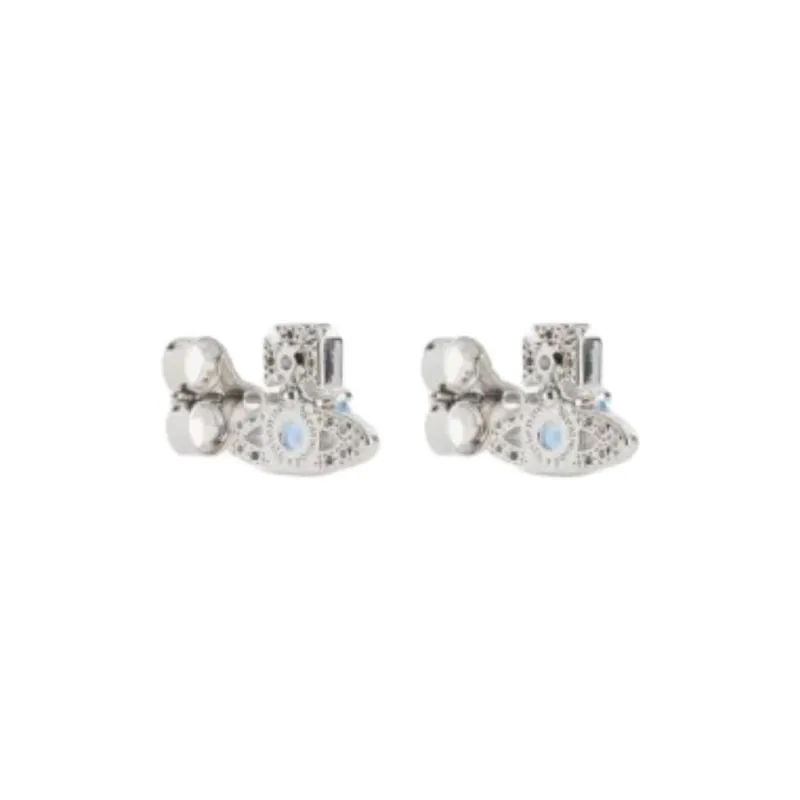 Vivienne Westwood Brass, Cubic Zirconia, Gemstone, Cubic Zirconia Stud Earrings Women's Blue-2