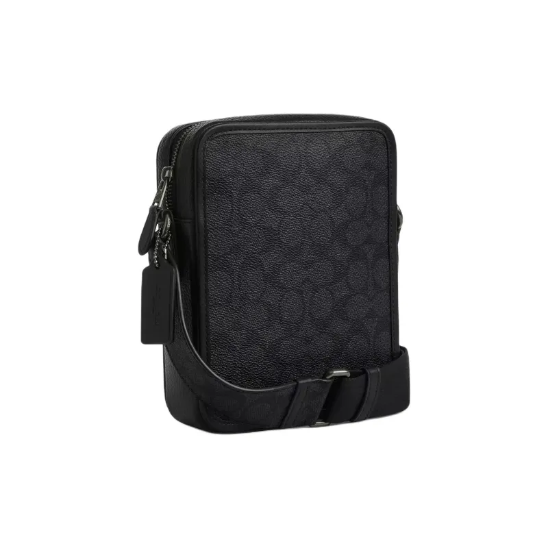 COACH Sullivan Signature Coated Canvas Shoulder Bag, Crossbody Bag Trumpets Men's Black-1