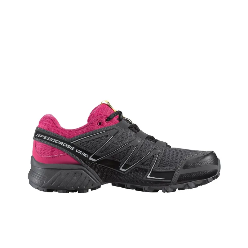 SALOMON Speedcross Vario Cushioning, Wear Resistant Low Top Hiking Shoes Women's Gray Pink-1