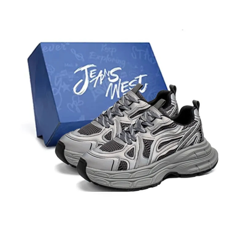 JEANSWEST Shock Absorbing, Non Slip, Wear Resistant, Breathable And Lightweight Low Top Chunky Sneakers Men's-6