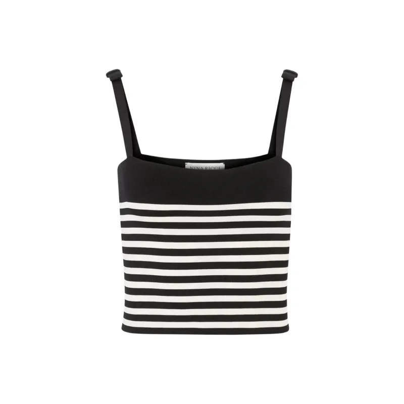 NINA RICCI Striped Knitted Tank Top-0
