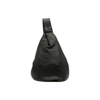 Yohji Yamamoto Pour Homme Leather Shoulder Bag Women's Black