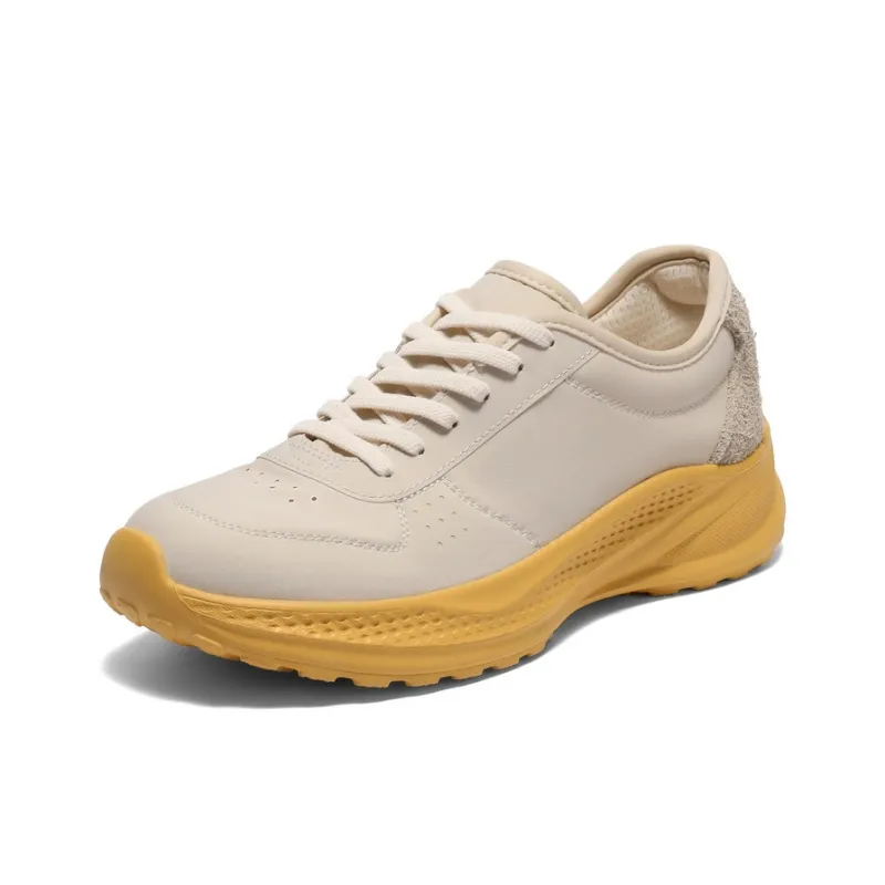 BELLE Casual Shoes Women's Low Top Apricot White Base, Apricot Yellow Base-5
