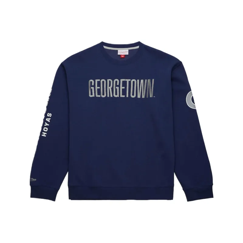 Mitchell & Ness Georgetown Hoyas There & Back Sweatshirt Men's Marine Blue-0