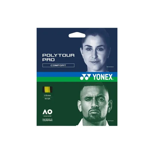 YONEX Tennis Racket Strings Polyester Unisex 12m*1.25mm Bright Orange Polyester Unisex 1.15 Mm × 12 M Bright Yellow
