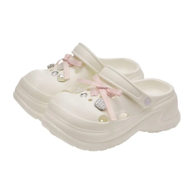 MINISO Summer High Heel Platform Women's Squashy And Bouncy Feeling Cartoon Cute Closed Toe Slippers-3