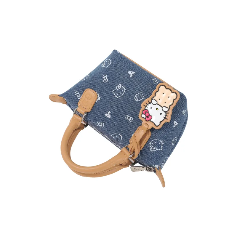 TOUTOU Hello Kitty Collaboration Hello Kitty Fabric Handbag Women's Denim Blue-5