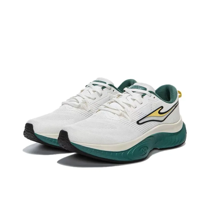 Erke Cushioning Rebound Low Top Running Shoes Men's White Green-1