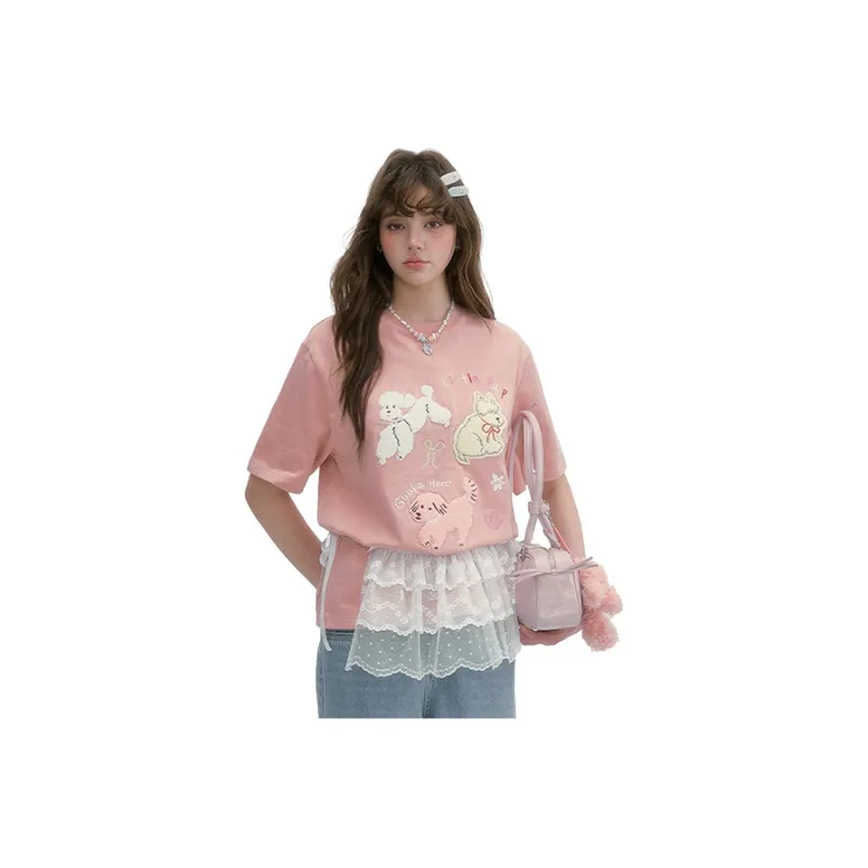 Guuka Hero T Shirts Women's Pink-1