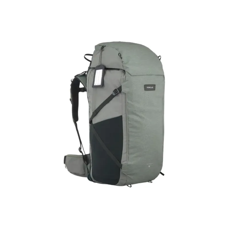 DECATHLON Mountaineering Bag Outdoor Bag Polyester 70+6L Khaki Green Men's-1