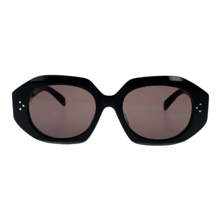 CELINE Plate Frame Irregular Shape Sunglasses Women's Black-1