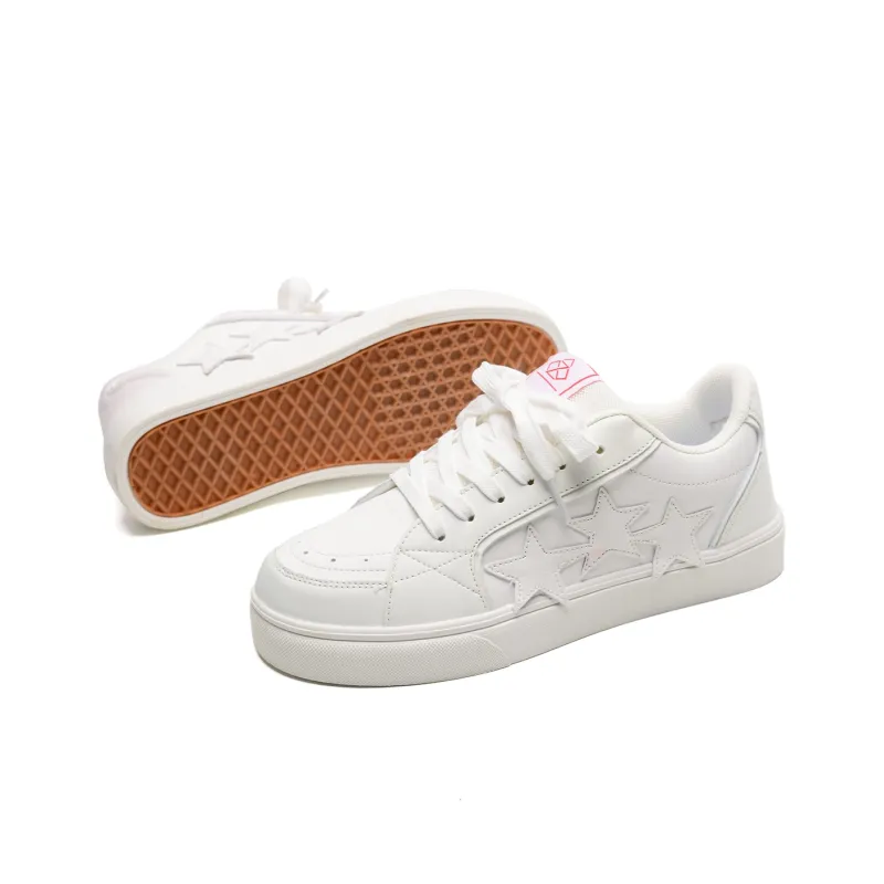 T628 Stars Puffy Shoes Slip Resistant, Abrasion Resistant, Lightweight Low Top Skateboard Shoes Unisex-134
