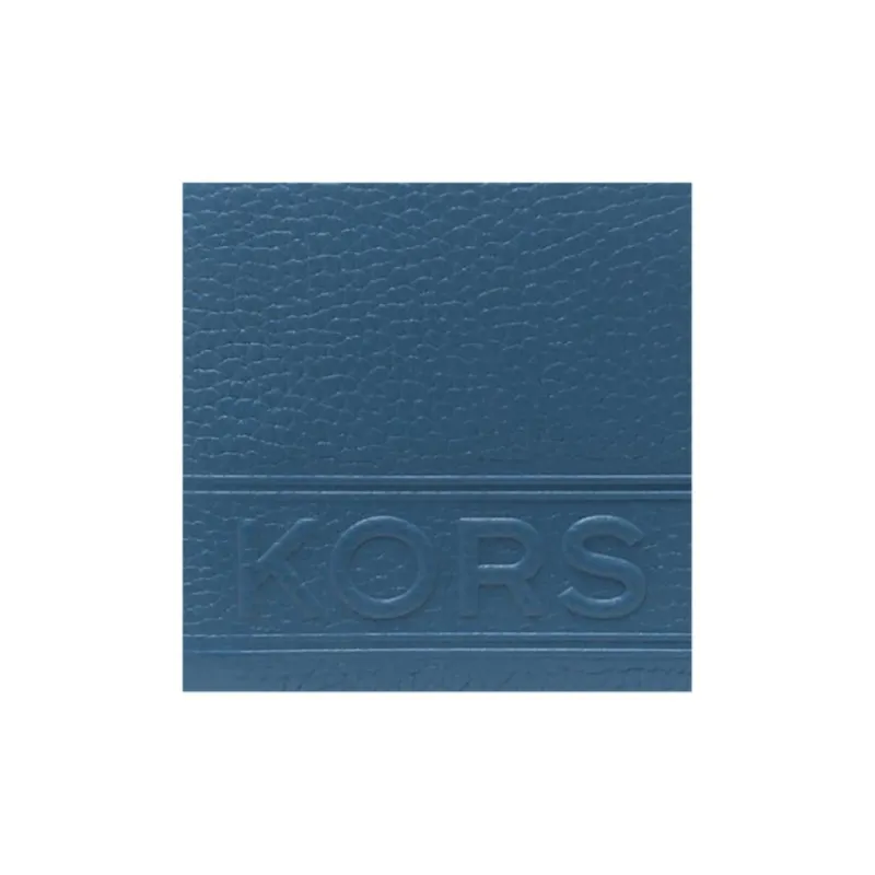 MICHAEL KORS Hudson Litchi Grain Leather Wallet Men's Blue-2
