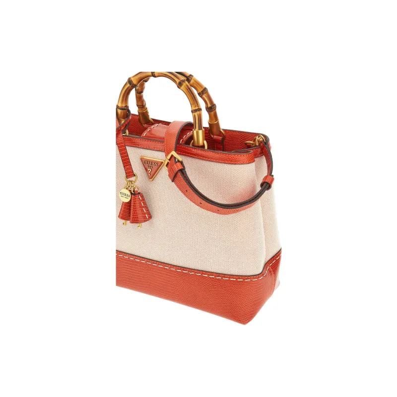 GUESS Cotton Shoulder Bag Crossbody Bag Handbag Women's Orange-2