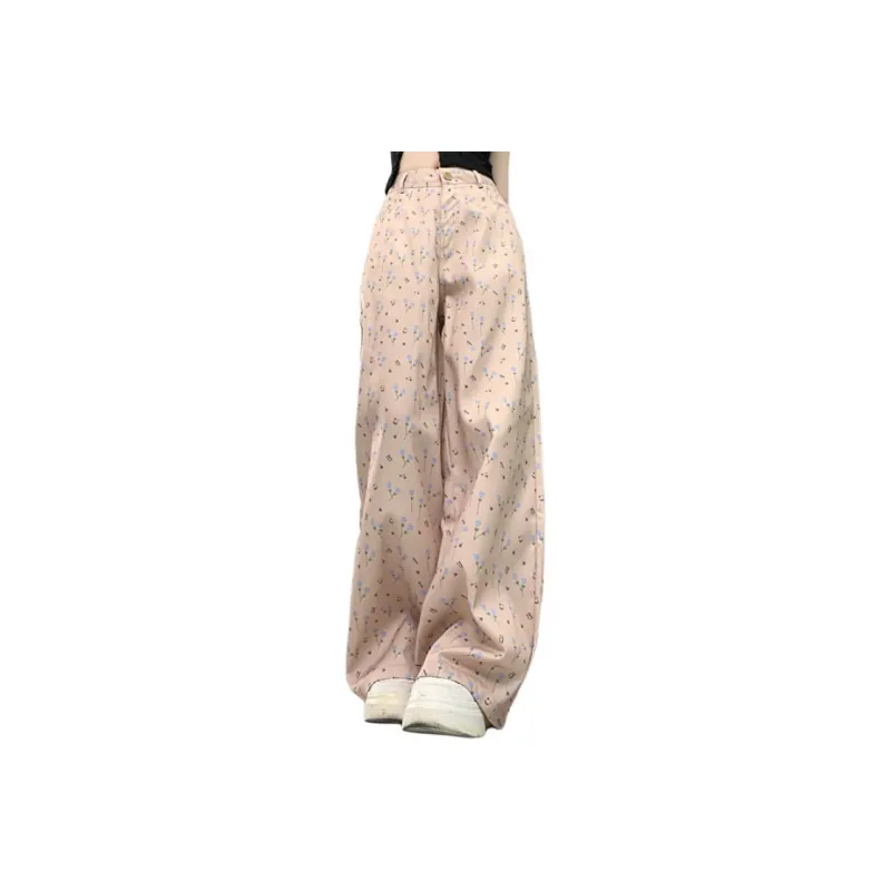 GOSO Casual Pants Women's Blue, Floral-0